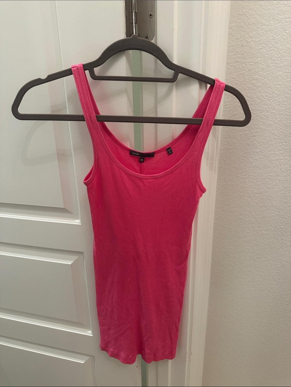Vince Hot Pink Ribbed Tank Top